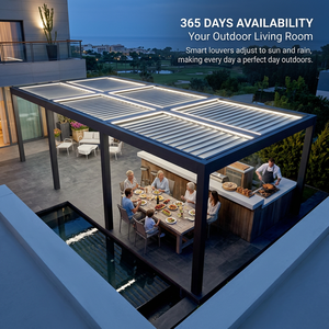<span class=keywords><strong>Serre</strong></span> <span class=keywords><strong>de</strong></span> <span class=keywords><strong>jardin</strong></span> moderne en métal conçue par des professionnels avec fonction jacuzzi et pergola - Product Image 3