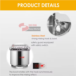 Compre Mezcladoras Espirales Comerciales para Masa de Pan de 20l, 30l, 40l, 50l, 60l, Precios Grandes para Panadería, Alimentos y <span class=keywords><strong>Pizza</strong></span> en Oferta - Product Image 4