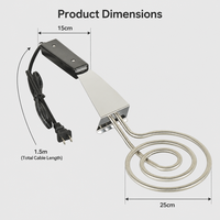 Allumeur électrique à charbon de bois à allumage rapide et commande mécanique 700W en acier inoxydable pour barbecue et grill