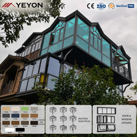 Yeyon 2026 OEM Jardín de Invierno con Techo Multi-Pagoda, Espacio de Vivienda Extendido, Ventanas Superiores Abatibles, Solárium Exterior, Casa de Cristal