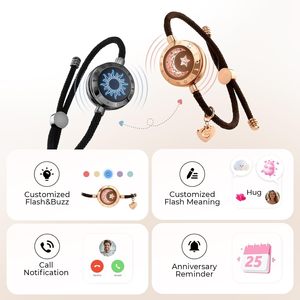 Long Touch Bracelets Couples Smart <b>Light</b> Vibration for Pairing <b>Rope</b> Valentine's Day Gifts Him Her Women Men - Product Image 5