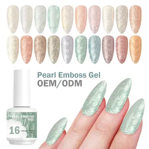 CX Professional Nail Gel Factory Cheap Free Sample Multicolor Pearl Emboss gel Nail Polish Gel