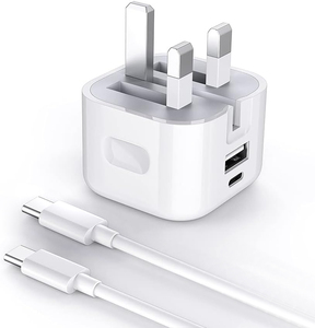 Adaptador de Corriente USB C de 20W con Enchufe UK HYTO para <span class=keywords><strong>Cargador</strong></span> de <span class=keywords><strong>iPhone</strong></span>, Cable de Carga Rápida, Adaptador de <span class=keywords><strong>Cargador</strong></span> para <span class=keywords><strong>iPhone</strong></span> 16 - Product Image 1