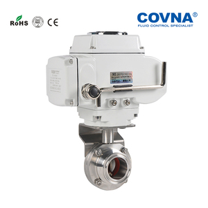 วาล์วบอลไฟฟ้า COVNA แบบหนีบสามจุด พร้อมตัวกระตุ้นไฟฟ้า ใช้ได้ภายใน 90 วัน วาล์วบัตเตอร์ฟลายไฟฟ้า วาล์วไฟฟ้าแบบมอเตอร์สำหรับน้ำ - Product Image 4