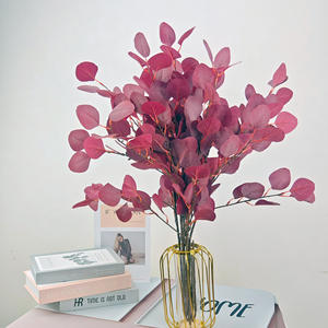 Feuilles d'eucalyptus artificielles haute simulation pour décoration intérieure de mariage, verdure en plastique et soie, fleur artificielle L-0003 - Product Image 3