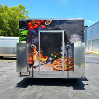 Camion de restauration mobile entièrement équipé pour pizzas, cuisine mobile, four à pizza en acier inoxydable, chariot alimentaire personnalisé, CE DOT