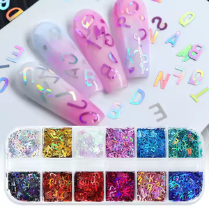 En gros 2025 New12 Laser-mixte Couleur Lettre Charme Holographique Paillettes DIY Art Creative 26 Anglais Lettre Art Autocollant Paillettes - Product Image 3