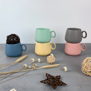 Tasse en céramique amoureux grand ventre eau latte tasse caps puccino tasse avec <span class=keywords><strong>sauser</strong></span> 280ml - Product Image 3