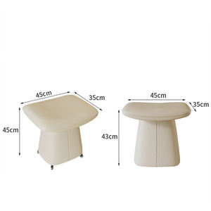 Deri sünger peluş kumaş dışkı yatak odası Dresser Custom Made katı ahşap çerçeve makyaj sandalye taşınabilir giriş otel - Product Image 2