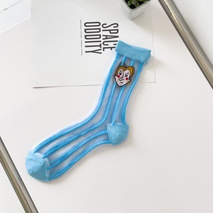 Calcetines de media pantorrilla de seda de cristal para mujer, con ilustraciones de dibujos animados, para primavera y verano - Product Image 6