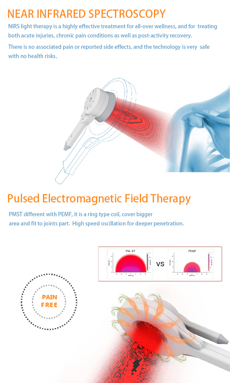 2023 Hot Sale Near Infrared Electric Shock Wave Physical Therapy Emtt Pmst Physio Magneto Therapy Infrared Machine