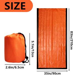 Goldhik 2-<span class=keywords><strong>Pack</strong></span> Léger Portable Mylar Momie Sac de Couchage Étanche Thermique Bivy pour Camping en Plein Air Randonnée et Aventure - Product Image 2