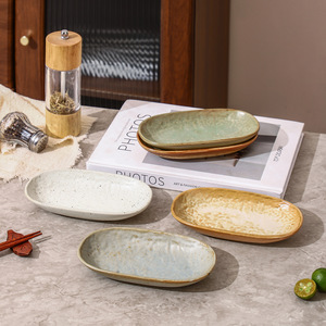 Plato de Sushi de cerámica de 6 pulgadas de estilo japonés para restaurante, vajilla de catering, plato moteado de porcelana, plato de postre de pastelería - Product Image 1