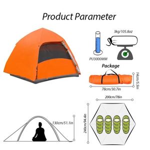 Grande tente de camping instantanée pour 6 personnes, facile à installer, automatique, idéale pour les voyages en famille - Product Image 2