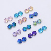 Pierres en cristal K9 de haute qualité, forme ronde, double trou, dos plat, pierres de diamant en vrac, strass en cristal à coudre