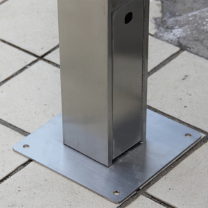 Modern Design Metro Roestvrijstalen Vierkante Verticale Asbak Milieu Buiten Asbak Staande