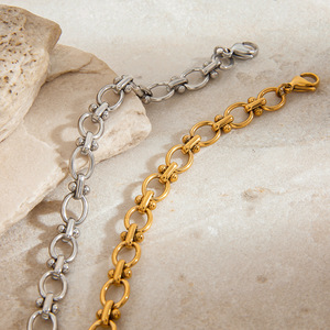 Conjunto de Pulseras de Acero Inoxidable, Cadena en Forma de O, Diseño Geométrico, Joyería para Mujer, Accesorio de Moda - Product Image 4