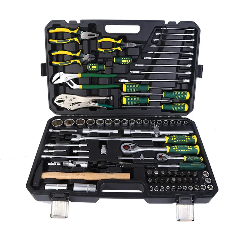 Juegos de herramientas de trabajo en madera para el hogar, conjunto completo de cajas de herramientas, venta al por mayor