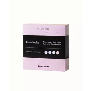 Konobook FlashNotes-4 taccuini colorati in carta riciclata con caratteristiche di foglie sfuse autoadesive magnetiche per regali di cancelleria - Product Image 1
