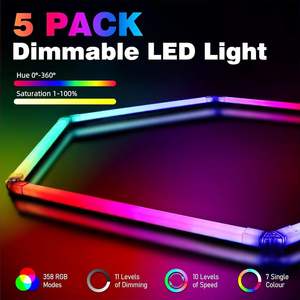 Lampes LED hexagonales RGB 5 pour <span class=keywords><strong>garage</strong></span>/mur, 358 types de changements de couleurs, intensité réglable, vitesse réglable, lumières DIY <span class=keywords><strong>à</strong></span> changement de couleur - Product Image 3