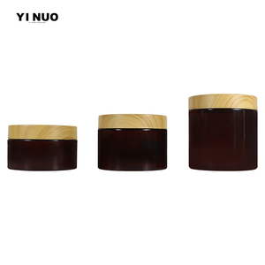 Envase cosmético vacío 30ml 50ml 80ml 100ml 150ml 500ml Frascos de plástico PET esmerilado transparente con tapas de aluminio de bambú Dia 47mm - Product Image 3