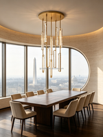Lustre en cristal personnalisé, luminaire suspendu moderne de luxe, lustre LED pour salon, plafonds hauts, lustres d'hôtel
