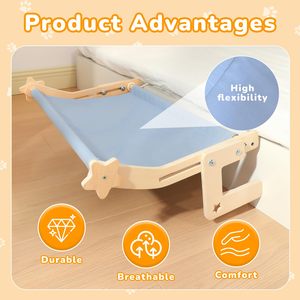 JQ Hangmat voor dieren, geschikt voor raambank en nachtkastje, met stevig houten frame - Product Image 5