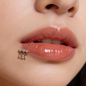 <span class=keywords><strong>Piercing</strong></span> labret plat triple CZ <span class=keywords><strong>en</strong></span> acier inoxydable 316L pour femme, bijoux de <span class=keywords><strong>piercing</strong></span> pour lèvre, hélix et cartilage - Product Image 3