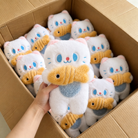 Vente directe usine : Peluches douces et rembourrées Anime White Cat Fishie, 8 pouces, pour machines à grue et bornes d'arcade pour enfants