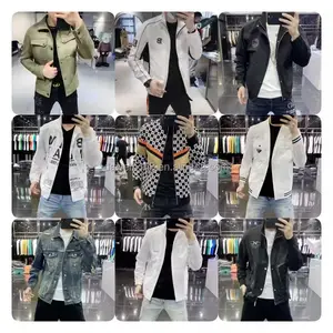 Denim Men's Wholesale custom high quality men's outdoor wear ripped denim jackets plus size men's jackets