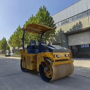 Alta qualidade 3 ton rolo estrada duplo aço tambor vibração compactador