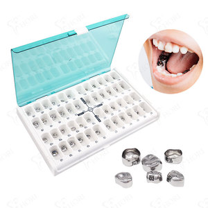 Coronas Dentales Pediátricas de Acero Inoxidable, Paquete de Recarga de Coronas Metálicas Preformadas para Dientes Deciduos de Niños, Equipo de Terapia Oral - Product Image 4