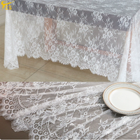 Nappe rectangulaire moderne YongHo en tissu brodé floral et dentelle, écologique et durable, blanche, pour la maison, les restaurants et les hôtels