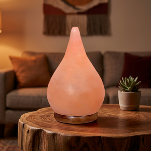 Himalayan Salt Lamp Natural Teardrop Shape Polished Pink Crystal Home Decoration Rustic Style - Product Image 1