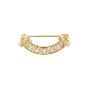 U Shape Diamond Brooch Channel Setting Everyday Wear Unisex Fine Jewelry Accessory - Product Image 5