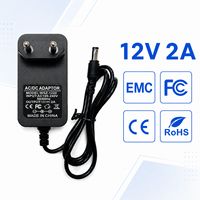 Services ODM/OEM : Adaptateur mural AC/DC 12V 2000mA multi-prises US, EU, UK, AU pour haut-parleur intelligent et décodeur