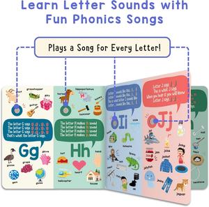 Livre de chansons phonétiques 26 lettres Chansons sonores Enfants École maternelle et maternelle Apprentissage du livre sonore - Product Image 2