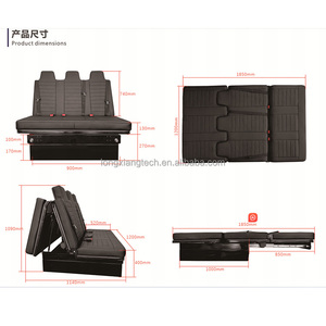 Asiento Plegable de 3 Plazas LXRV Personalizado para Autocaravana con Superficie Impermeable de Cuero Nappa para <span class=keywords><strong>Ford</strong></span> <span class=keywords><strong>Transit</strong></span>, Sprinter, Hiace - Product Image 2