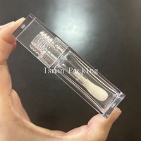 ISMAN Offre Spéciale – Tube de brillant à lèvres carré transparent 8ml 10ml avec grand applicateur, emballage transparent pour gloss, bouteille personnalisable avec logo