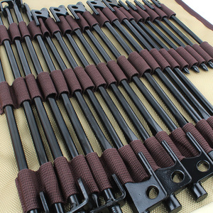 Sac de rangement portable en tissu Oxford pour piquets de tente et marteau de camping, organisateur de clous de sol, kaki - Product Image 2