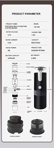 Cafetera Espresso Portátil 2 en 1, Mini, Recargable, Diseño Inalámbrico USB, para Viajes al Aire Libre y Uso en el Automóvil, Hecha de Plástico - Product Image 2
