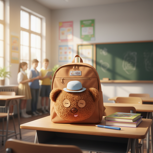 Sac à dos <span class=keywords><strong>TIM</strong></span> Bear avec bretelles extra larges et douces, sac d'école et de voyage en microfibre, design de dessin animé mignon - Product Image 5