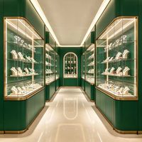 Présentoir à bijoux robuste orange - Étanche, durable, écologique, éclairé par LED, taille personnalisable pour la vente au détail et la décoration intérieure