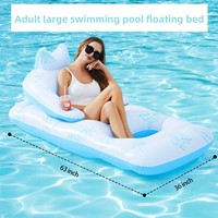 Transfrontalier, Meilleures ventes : Transat de piscine gonflable pour adultes avec porte-gobelet, lit flottant pour bain de soleil, modèle avec appui-tête, dossier et repose-pieds