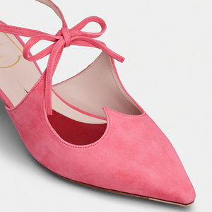Zapatos de tacón de diseño con cordones, parte superior de cuero de ante, punta afilada, últimos modelos de tacones para damas, zapatos de mujer. - Product Image 6