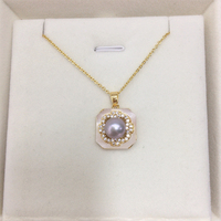 Collier de perles d'eau douce naturelles carrées de luxe en coquillages de mer en gros SHDIYAYUN pour femmes