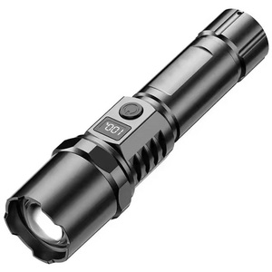 ไฟฉาย LED พลังงานสูง ไฟฉายแบบชาร์จไฟได้ระยะไกลแบบ USB จอแสดงผลพลังงาน ไฟฉายซูมสำหรับไฟฉายตั้งแคมป์กลางแจ้ง - Product Image 5