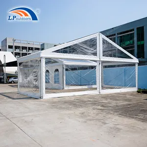 Carpa transparente de 10x30m clear SPAN para 300 personas carpa temporal carpa de boda para fiesta al aire libre