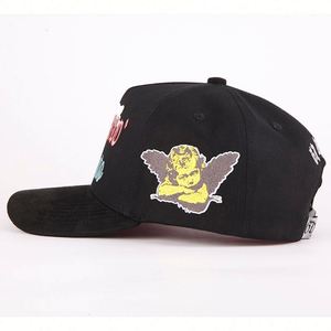 หมวกเบสบอลหนังกลับปักลาย 5 ชิ้น แบบสปอร์ต สตรีทสไตล์ ประดับด้วยคริสตัล  ออกแบบตามสั่ง ขายส่ง พร้อมโลโก้สั่งทำได้ สำหรับทุกเพศ - Product Image 3