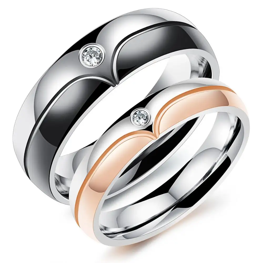 Couple Wedding Ring Custom Wedding Bands Stainless Steel Couple Rings